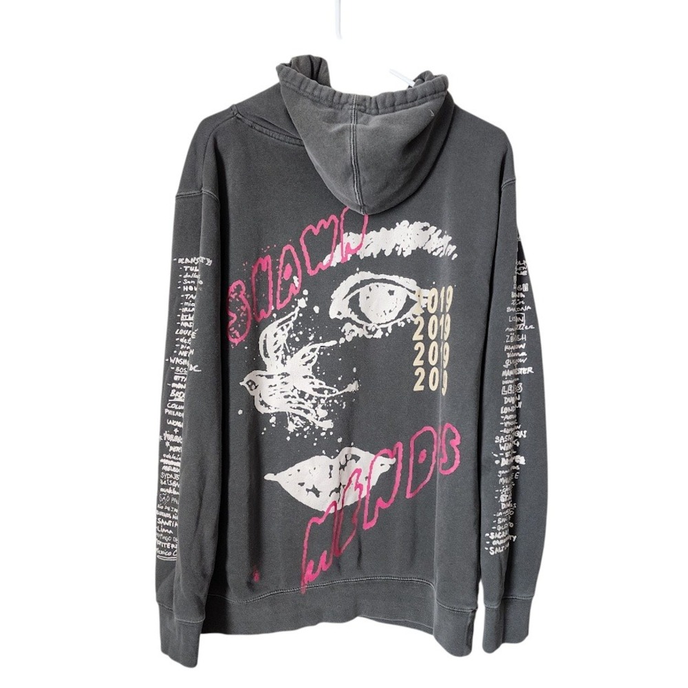 SHAWN MENDES HOODIE 2019 THE TOUR SLEEVE Spell Out Embroidered Rose Medium‎